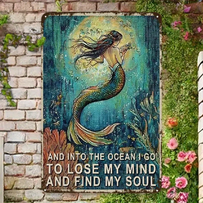 Mermaid Metal Sign - 