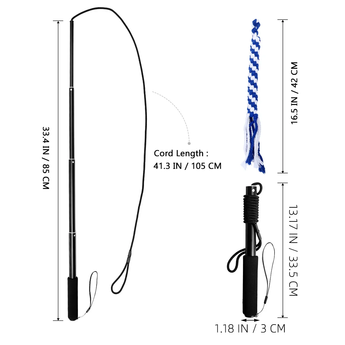 

Extendable Dog Teaser Pole Super Elastic Rubber String Training Tool For Medium Large Dogs Pet Exercise Dangler Stick