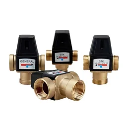 3 way Brass thermostat DN20/25 male/female thread Thermostat mixer Valve for solar water heater sanitary fittings