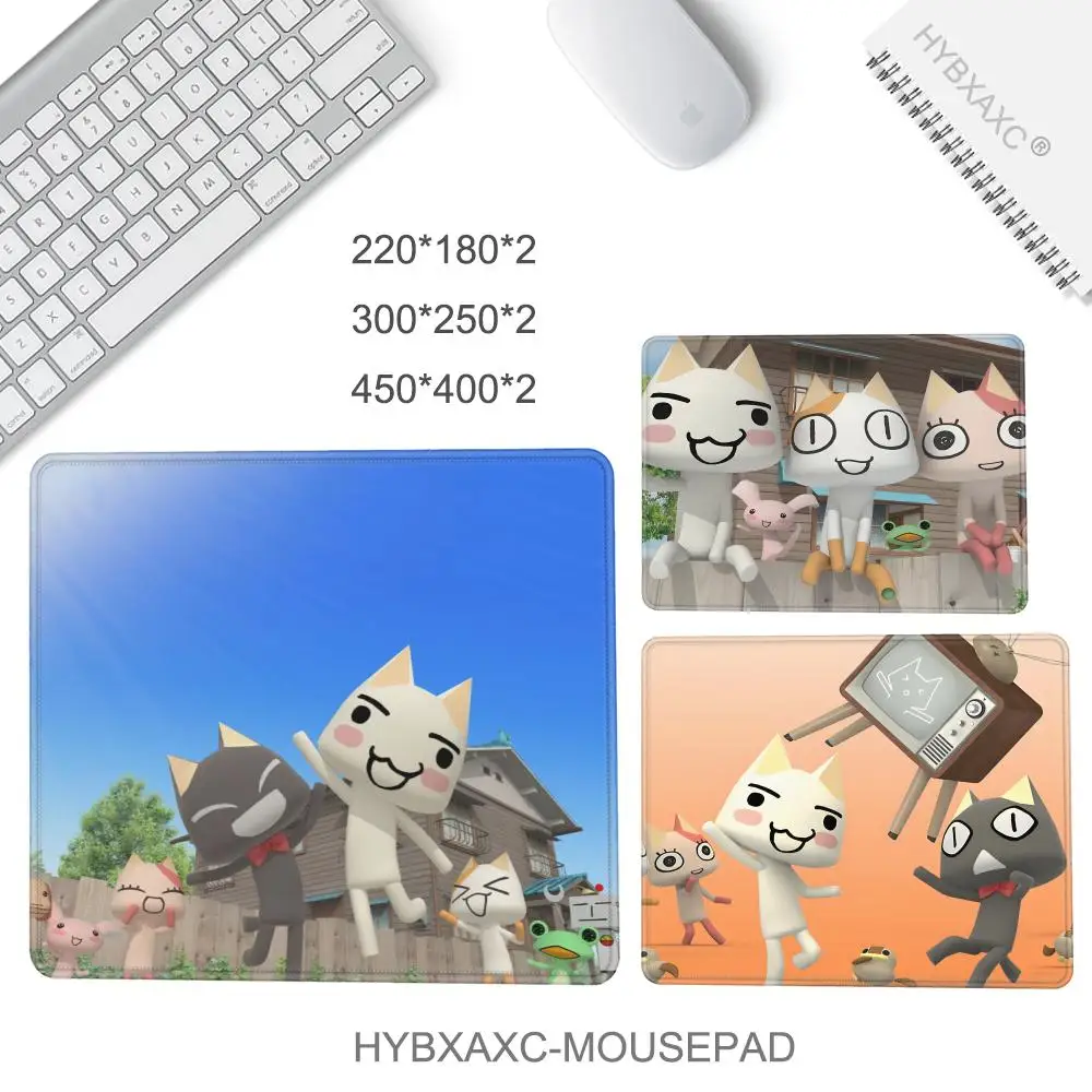 Cute Toro Inoue Cat Mouse Pad 40X45 Square Computer Accessories Office Game Table Mats Small Rubber Anti-slip Mousepads Desk Pad