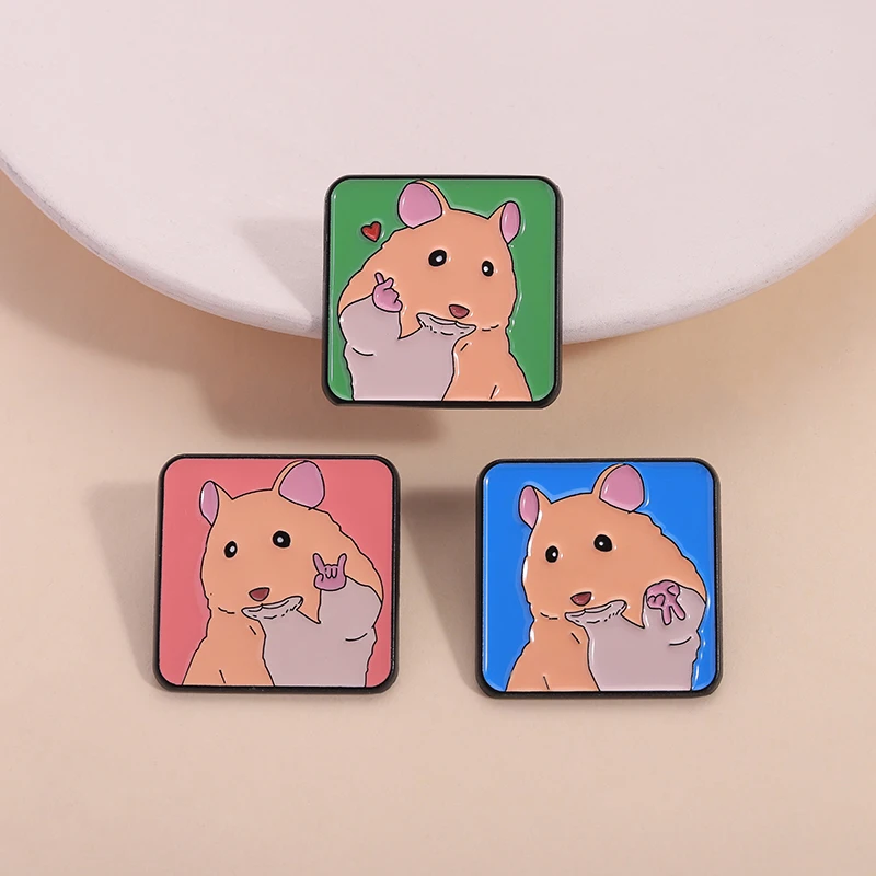 2-4pcs/set Cartoon Animated Movies Characters Enamel Pins Cute Hamster Caticorn Gingerbread Brooches Lapel Badge Jewelry Gifts