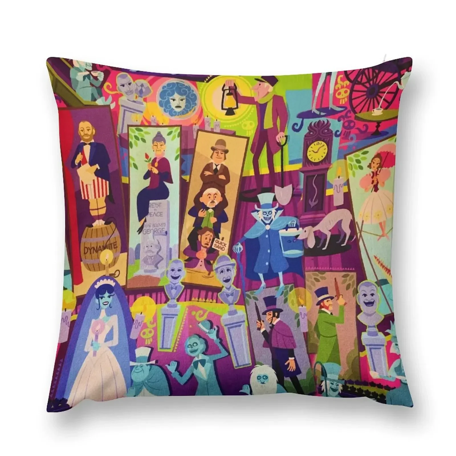 Retro Mansion Collage Throw Pillow Plaid Sofa Cushions For Children pillow