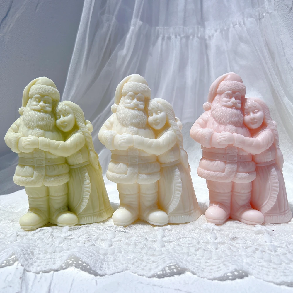 

Mr. and Mrs. Santa Candle Mold Father Christmas Resin Silicone Mold Kriss Kringle Plaster Gypsum Mould For Christmas Art