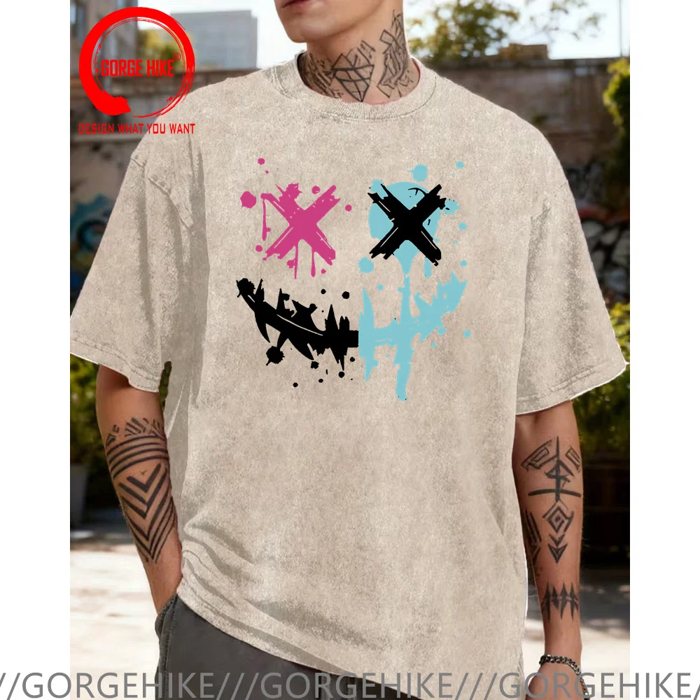 Funny Smile Face Design Print T Shirt Men Joke Humor Smiling Face Stylish Casual Tee Shirt Oversized Fashion Plus Size T-Shirts