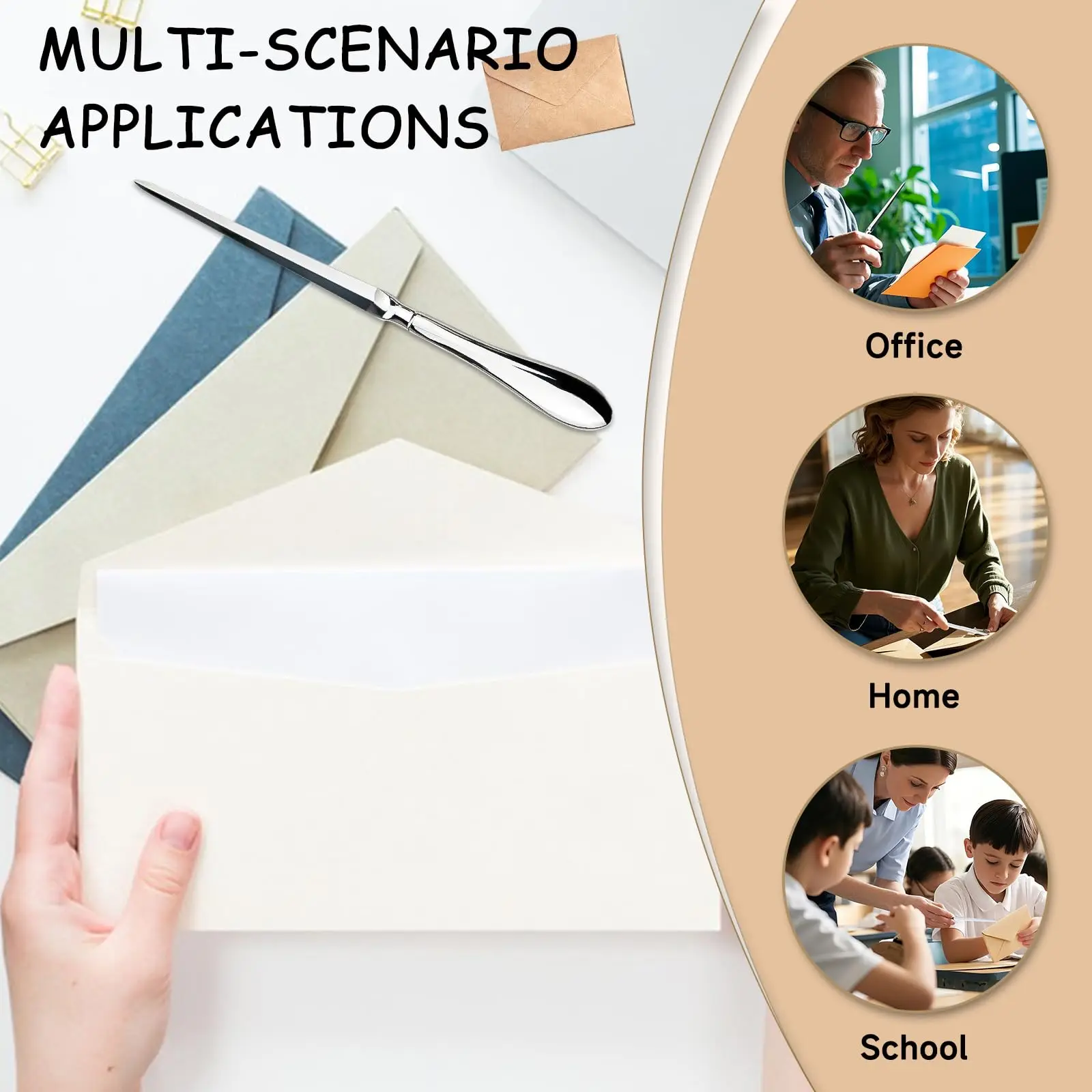 فتاحة رسائل، فتاحة حروف مغلف متقدمة، سكين معدني مفتوح للمكتب، قاطع مغلف مناسب للمكتب المنزلي الجيد