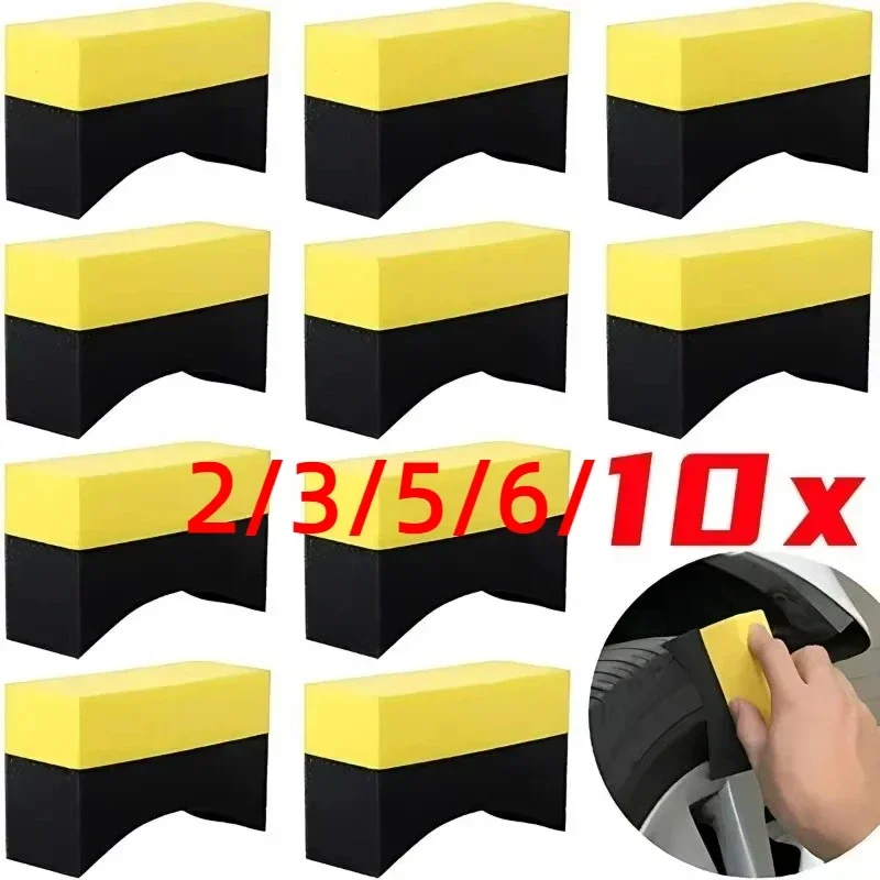 2-10PCS Tire Dressing Sponge Car Tyre Cleaning Sponge Polishing Sponge Wax Buffing Pads Tire Shine Tire Dressing Applicator