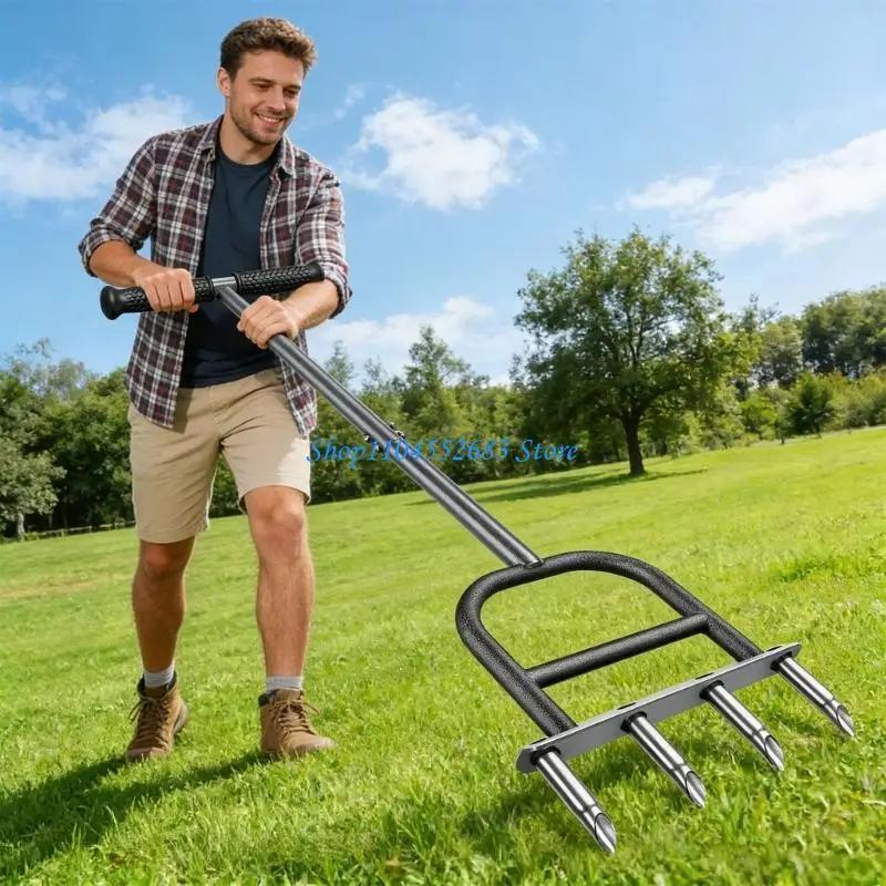 Rustproof Lawn Aeration Tool Measuring 93cm For Deep Root Oxygen Delivery And Water Drainage 
