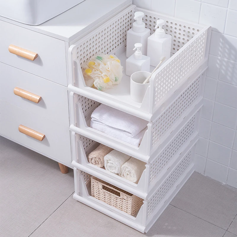 

High-capacity Foldable Plastic Storage Box Household Stackable Drawer Organization Household Accessories Clothes Storage Drawer
