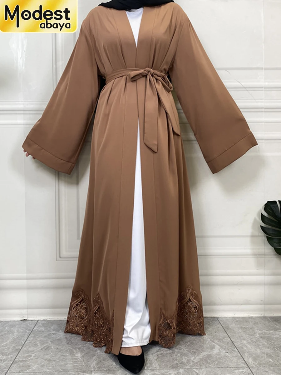 Abaya modesto Ramadan Dubai Robe Femme Musulmane Turchia Caftano Abbigliamento islamico Musulmano per le donne Kimono Caftano Marocain Cardigan