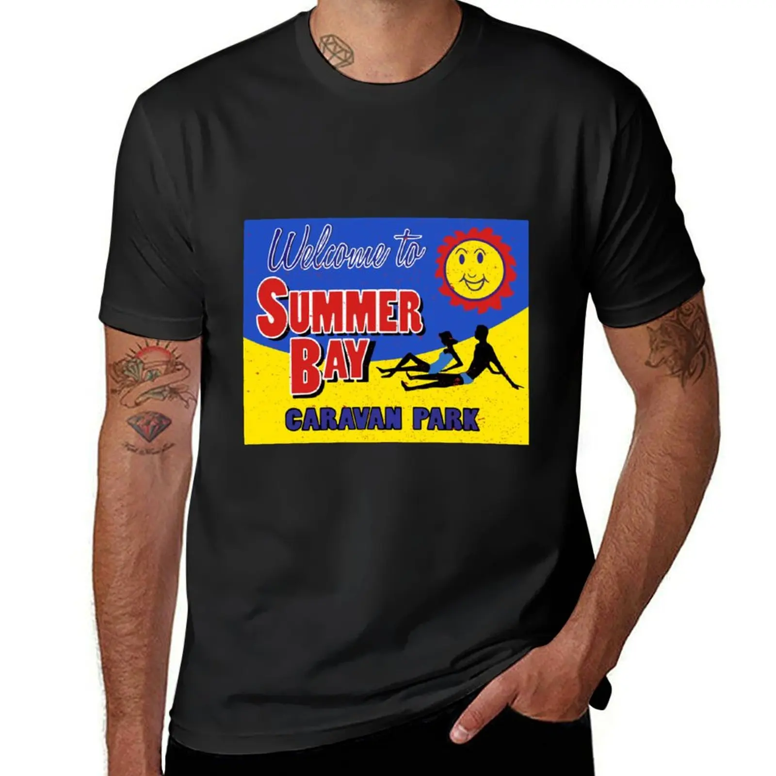 

Retro Home And Away Summer Bay Caravan Park T-Shirt anime Aesthetic clothing customizeds oversized t shirt men