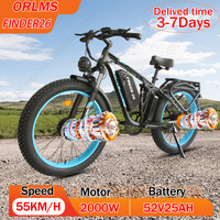 ORLMS FINDER26 E-bike 2000W Dual Motor 52V25AH All-terrain Electric Bicycle Hydraulic Brake Adult 26*4.0 Fat Tire Electric Bike