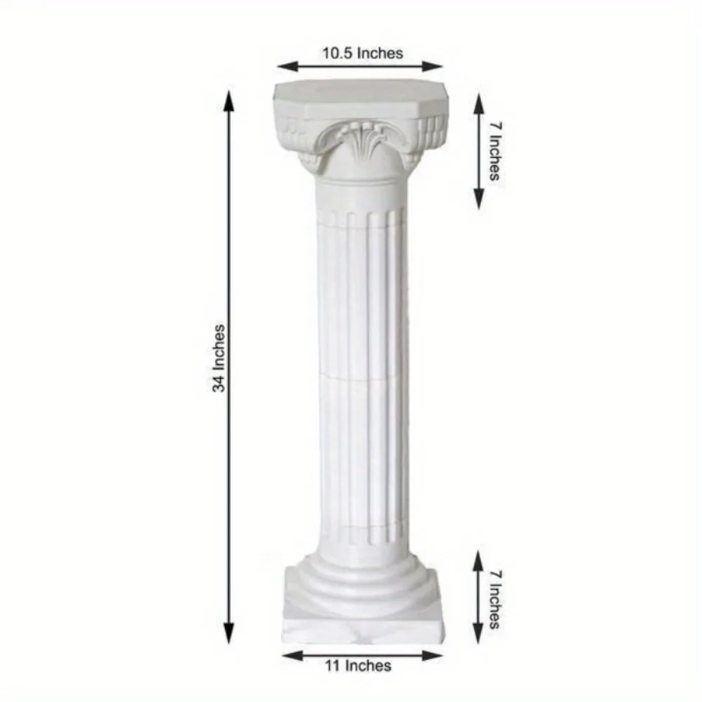 4 ホワイト 34 インチ調整可能なローマ柱植物台座スタンド パーティー デコレーション