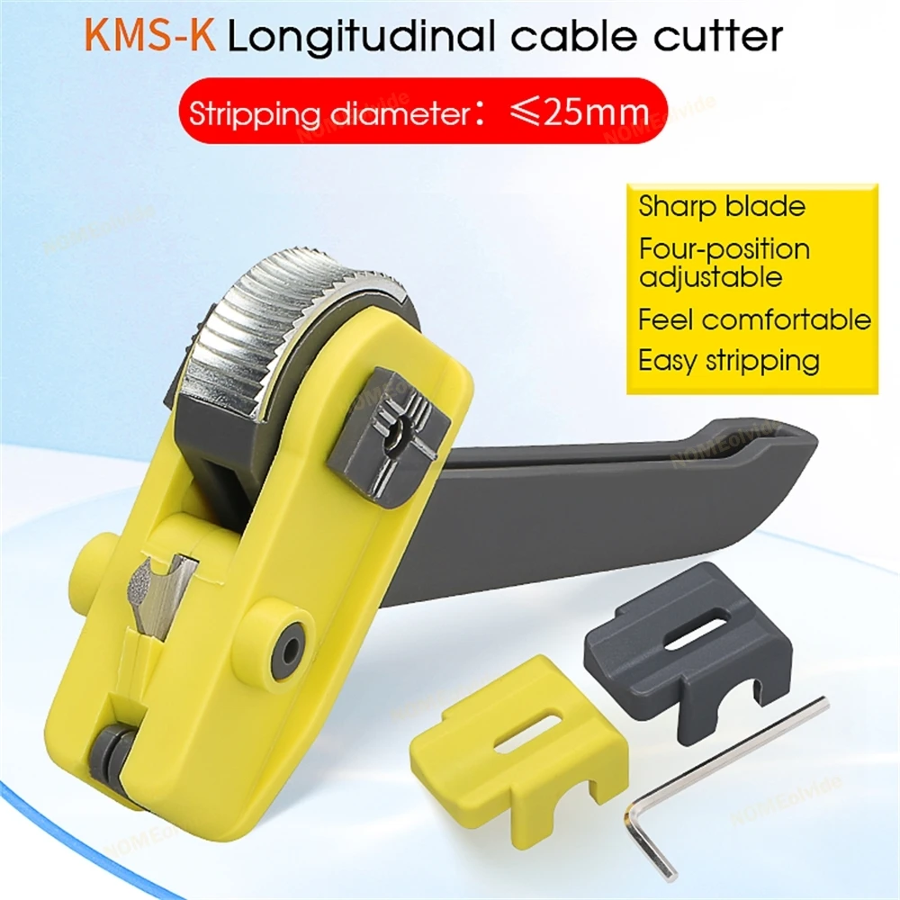 Free shipping Optical Fiber Tool Longitudinal Stripper KMS-K Cable Jacket Slitter Cable Sheath Cutter FTTH Convenient Handheld