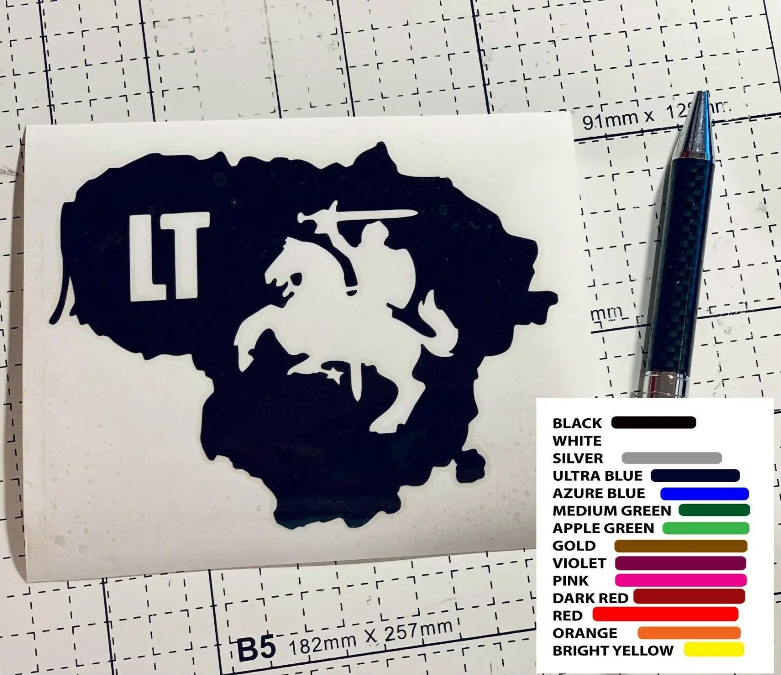 For Lithuania Lietuva ir Vytis Car Sticker Vinyl Decal Bumper Tailgate 15 colour