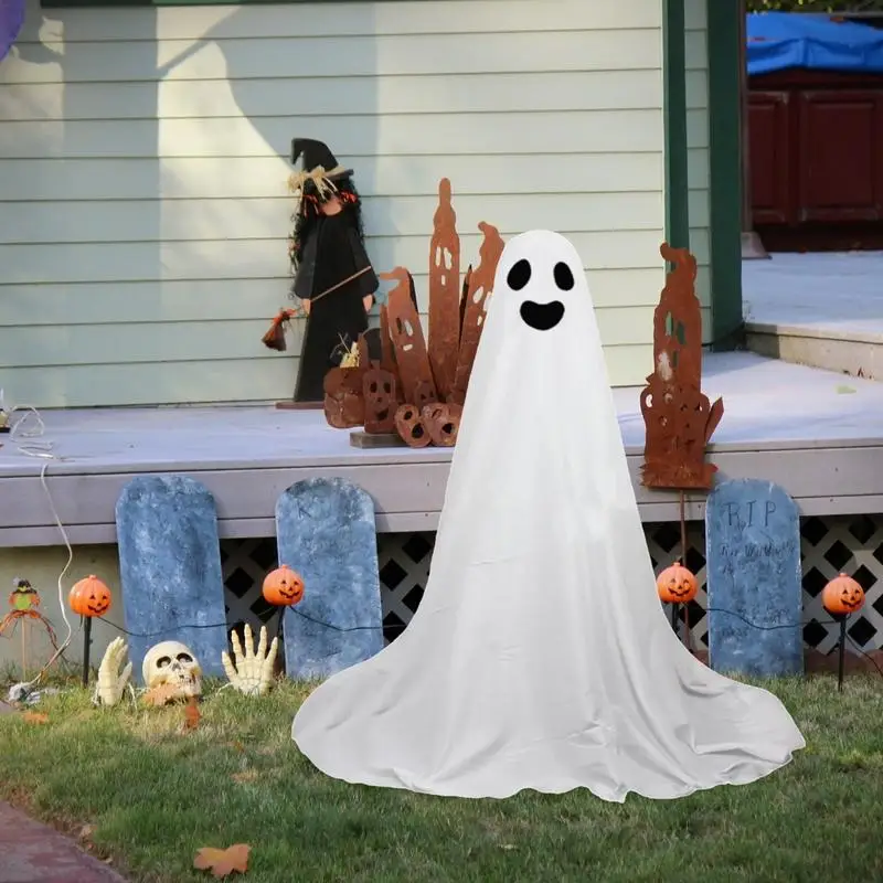 Outdoor Light Up Ghost Halloween Ghost Decoration Indoor Outdoor Decor White Cloth Ghost For Yard Front Porch Lawn Haunted House