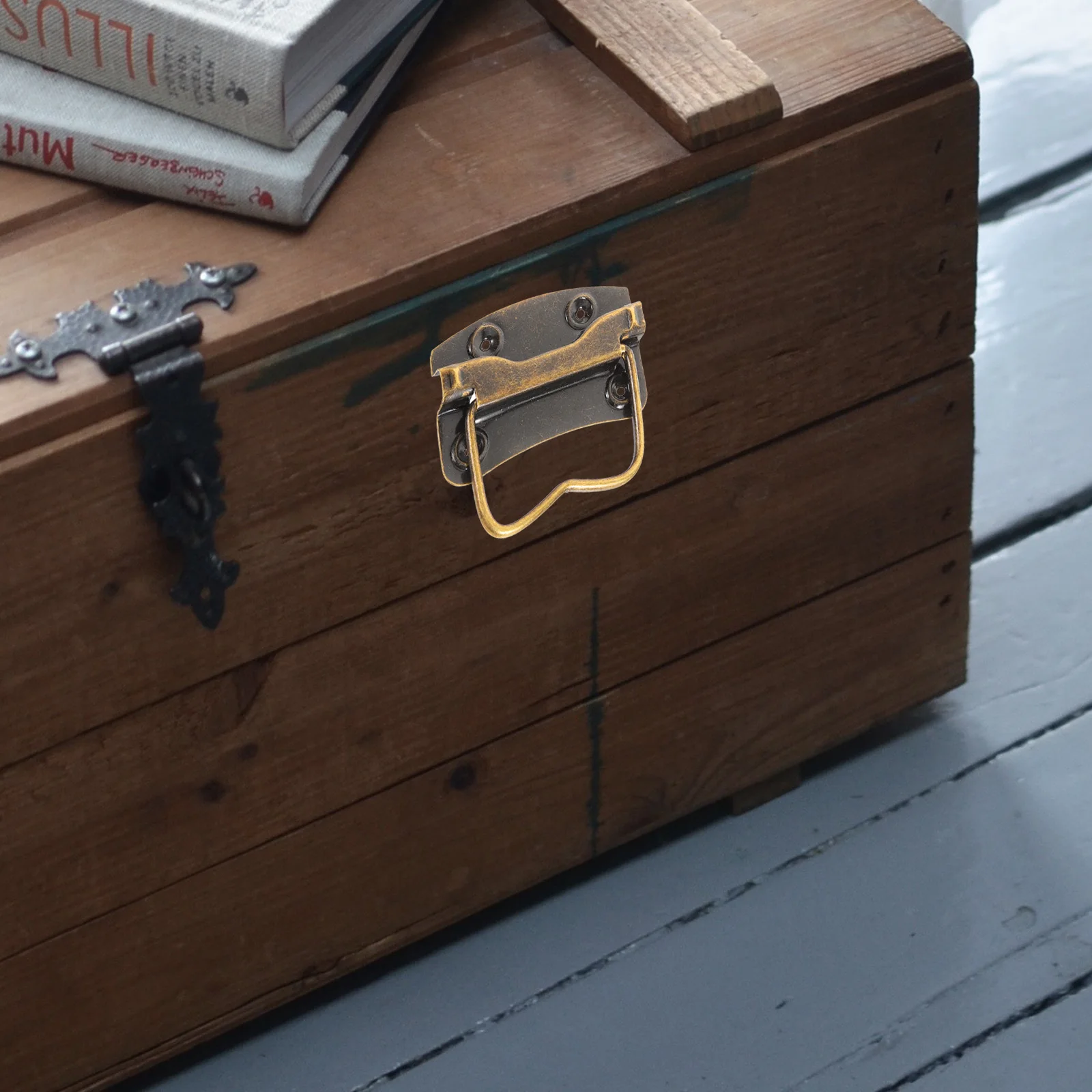 

5 pcs Vintage Box Handles Iron Furniture Hardware Wooden Case Chest Cabinet Handle Industrial Style Easy Install