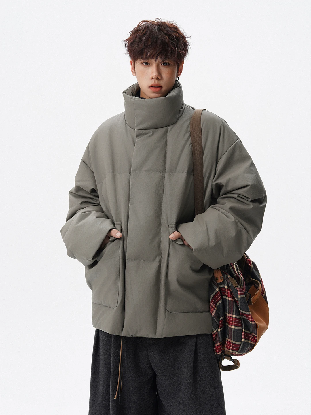 

Мужская зимняя куртка Warmth Thiened с воротником-стойкой, американский стиль, утепленная, из хлопка, молодежная модная куртка-пуховик Cleanfit