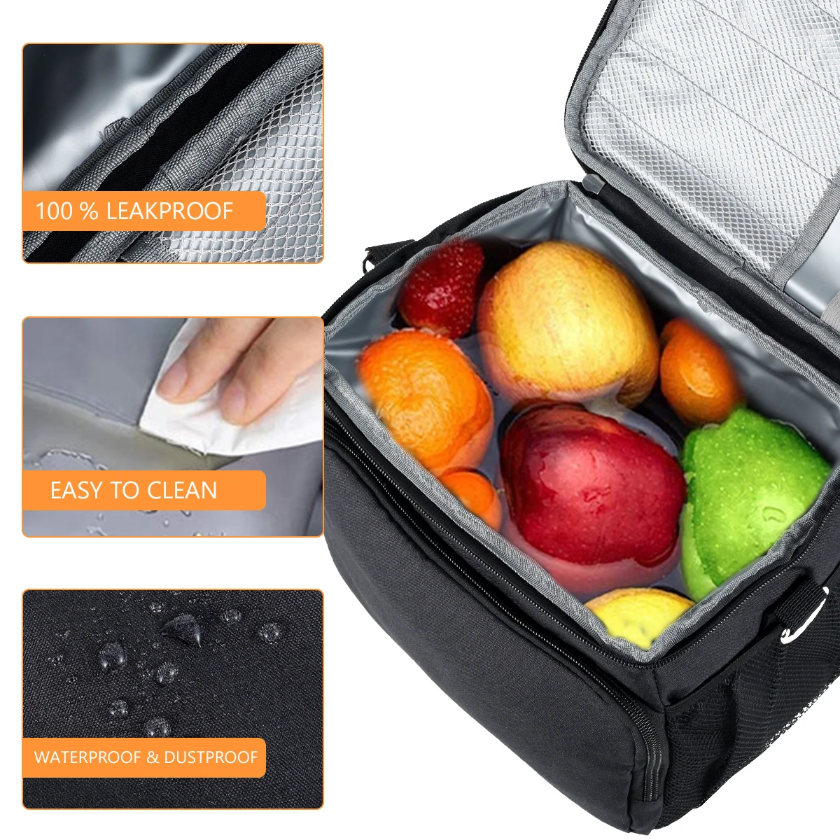 Insulated Lunch Bag Large Capacity Cooler Bag Bento Pack Student Bento Lunch Handbag Leakproof Thermal Lunch Organizer Bags