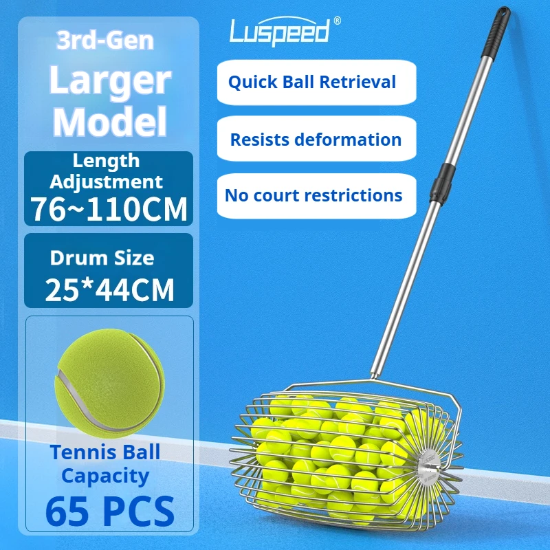 Luspeed Tennisball-Sammler der Dritten Generation, Ausziehbarer Ballsammler, Erhöhte Kapazität, Einfaches Aufsammeln von Bällen, Schnelles Aufheben von Bällen – Detail 13
