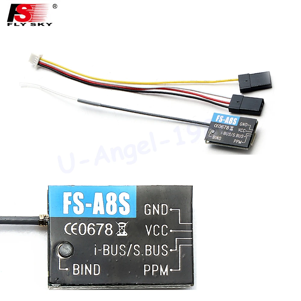 Flysky FS-A8S 2.4G 8CH Mini Receiver with PPM i-BUS SBUS Compatible FS-gt5 FS-i6 i6S FS-i6x For RC Qaudcopter FPV Racing Drone