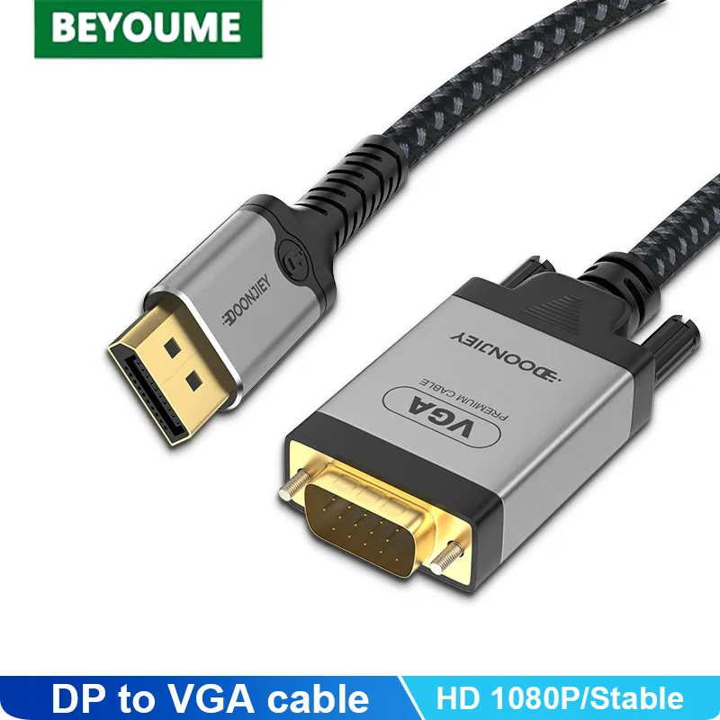 HD 1080P Displayport to VGA Adapter Cable Male to Male DisplayPort DP VGA Converter Cable For TV Box PC Laptop Monitor Projector