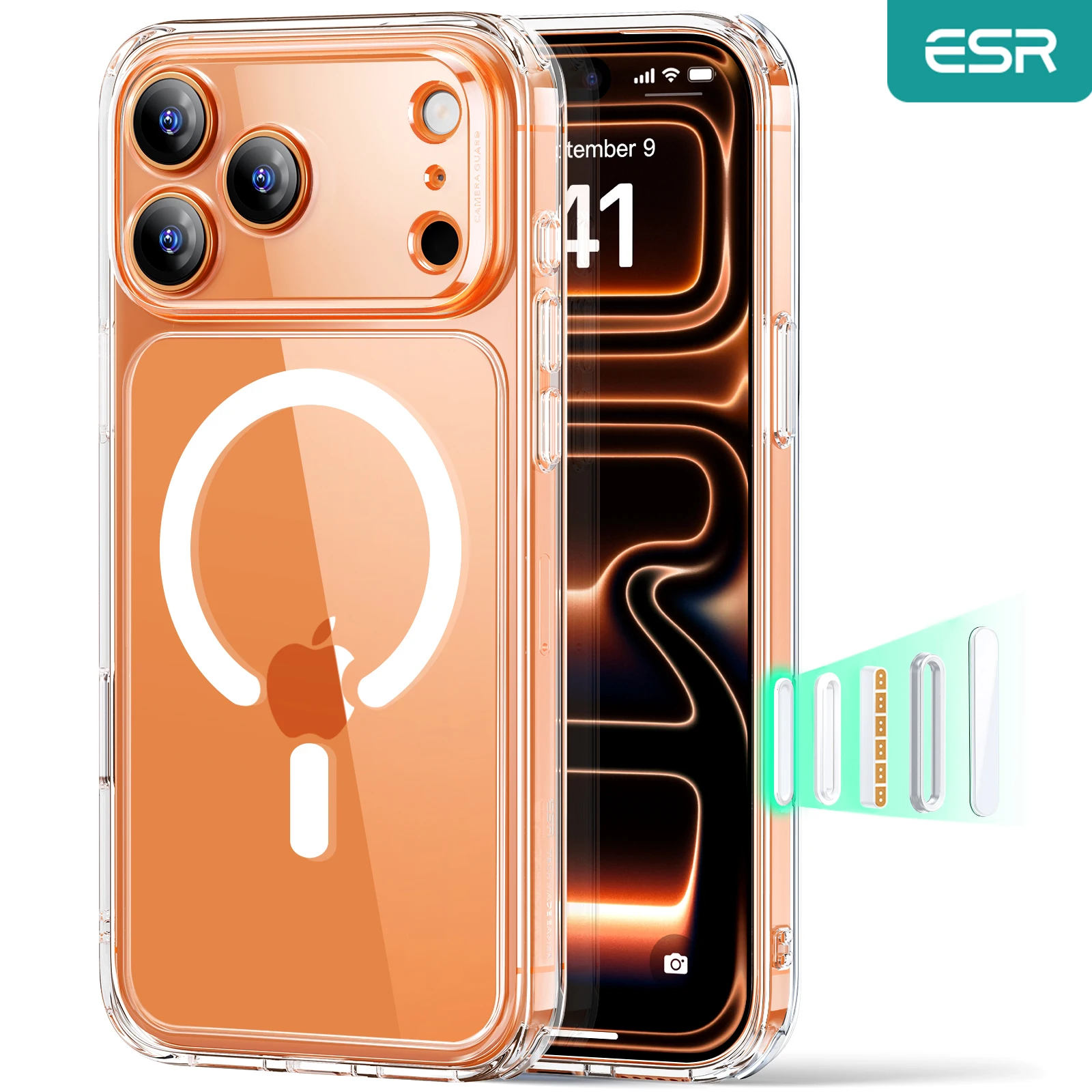 Etui ochronne ESR z kontrolą aparatu i MagSafe do iPhone'a 17 Pro Max, kompatybilne z iPhone 17, 17 Air, 16 Pro Max, 16 Plus, 17 Pro i 16