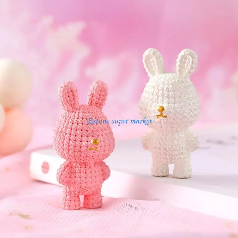 090B تمثال أرنب محاكاة الشكل لطيف كعكة القبعات العالية الحلوى الديكور الفتيات صالح