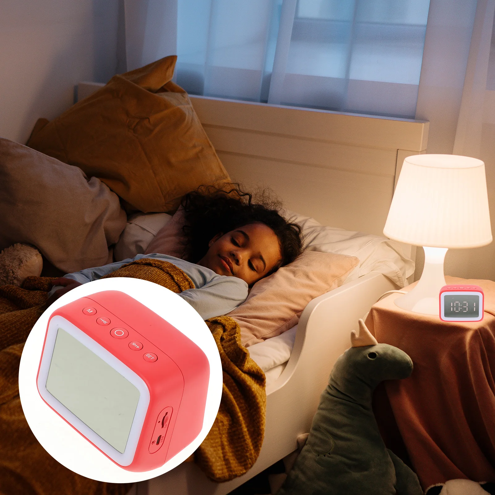 

Speaker Clock Mirror Night Light Alarm Digital Wireless Bedroom Bedside Home Compact Large Screen Mini FM for Home