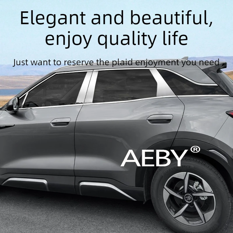 

AEBY For BYD Atto 2 Smart Driving Editio 2024 Stainless Steel Window Trim,Exterior Protection,Adhesive Stainless Steel Strip