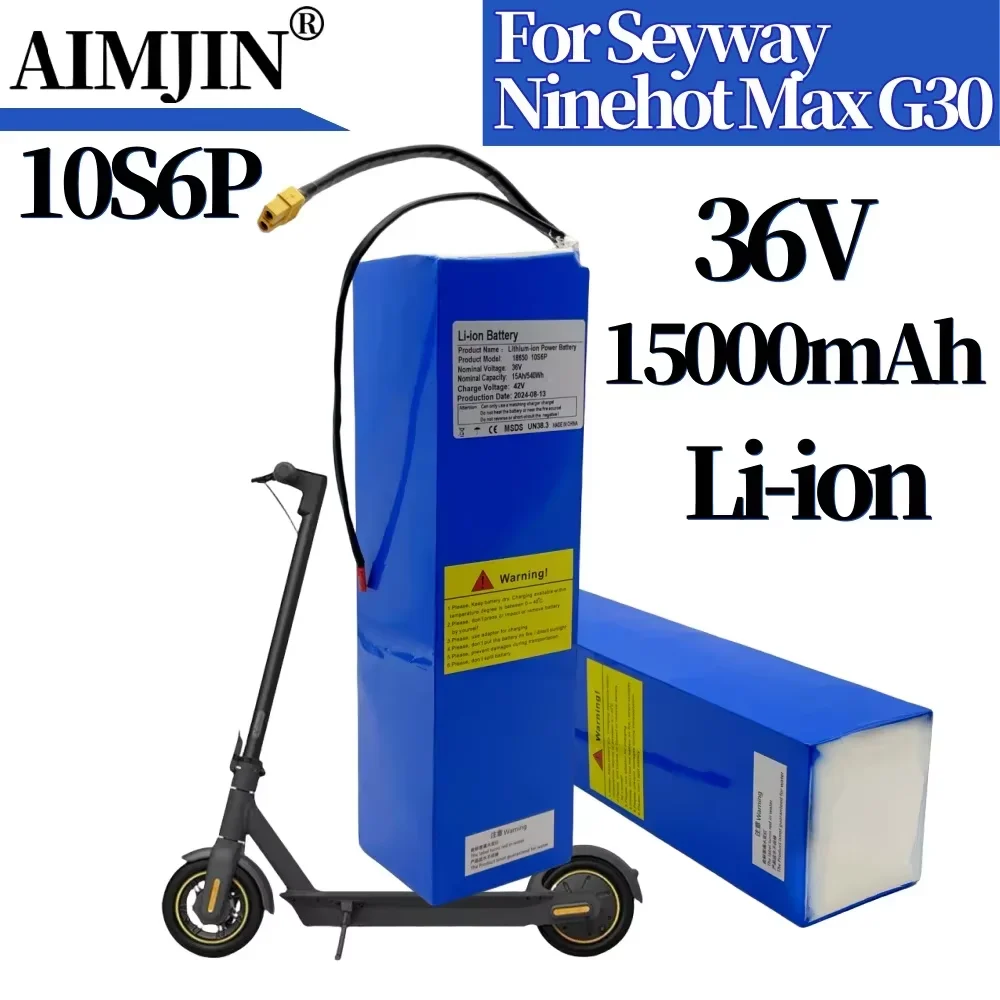 

100% New 36V 15000mAH 540Wh 18650 Li-ion Battery Pack ,for Segway Ninebot MAX G30 Electric Scooter Special