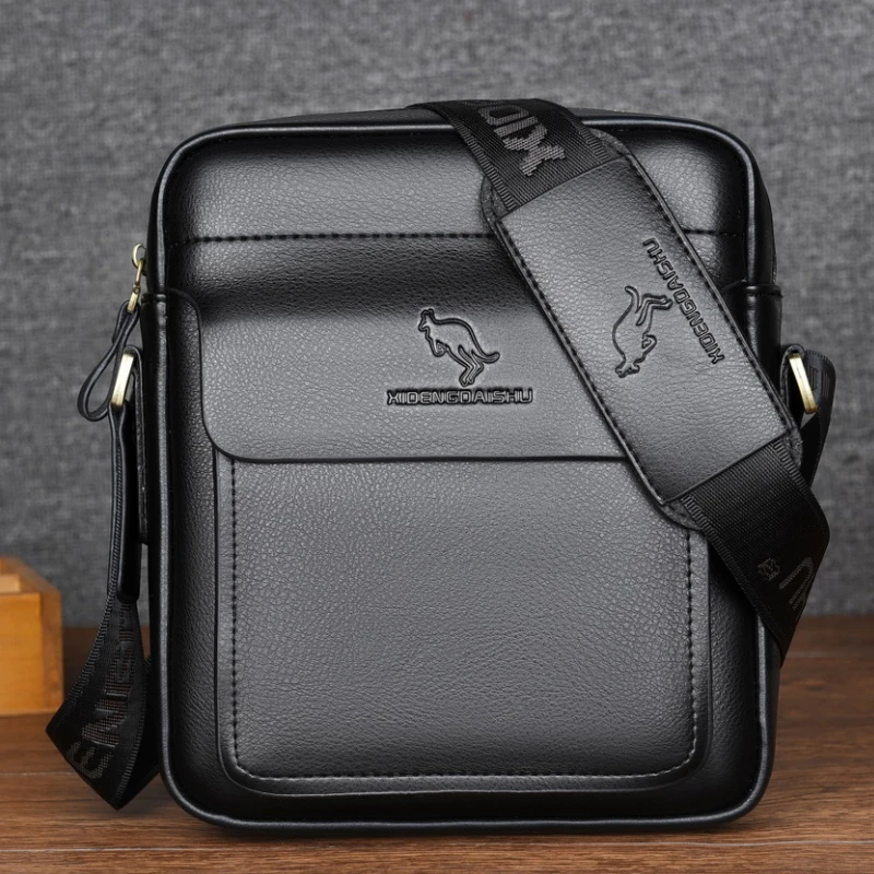 Luxury Brand Business Messenger Bag Men Leather Crossbody Bags For Men Shoulder Bags Male Black Brown Casual Sling Bag For IPAD