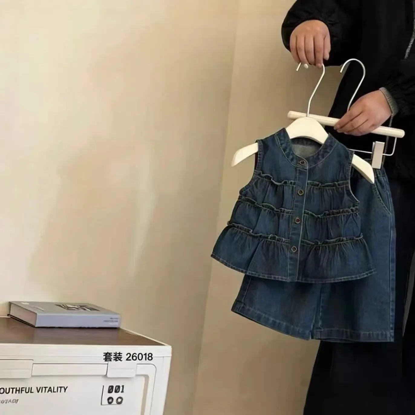 Girls Denim Set Summer Outfit 2026 New Stylish Children Summer Fashion Sleeveless vest Top Two-piece Set for Little Girl
