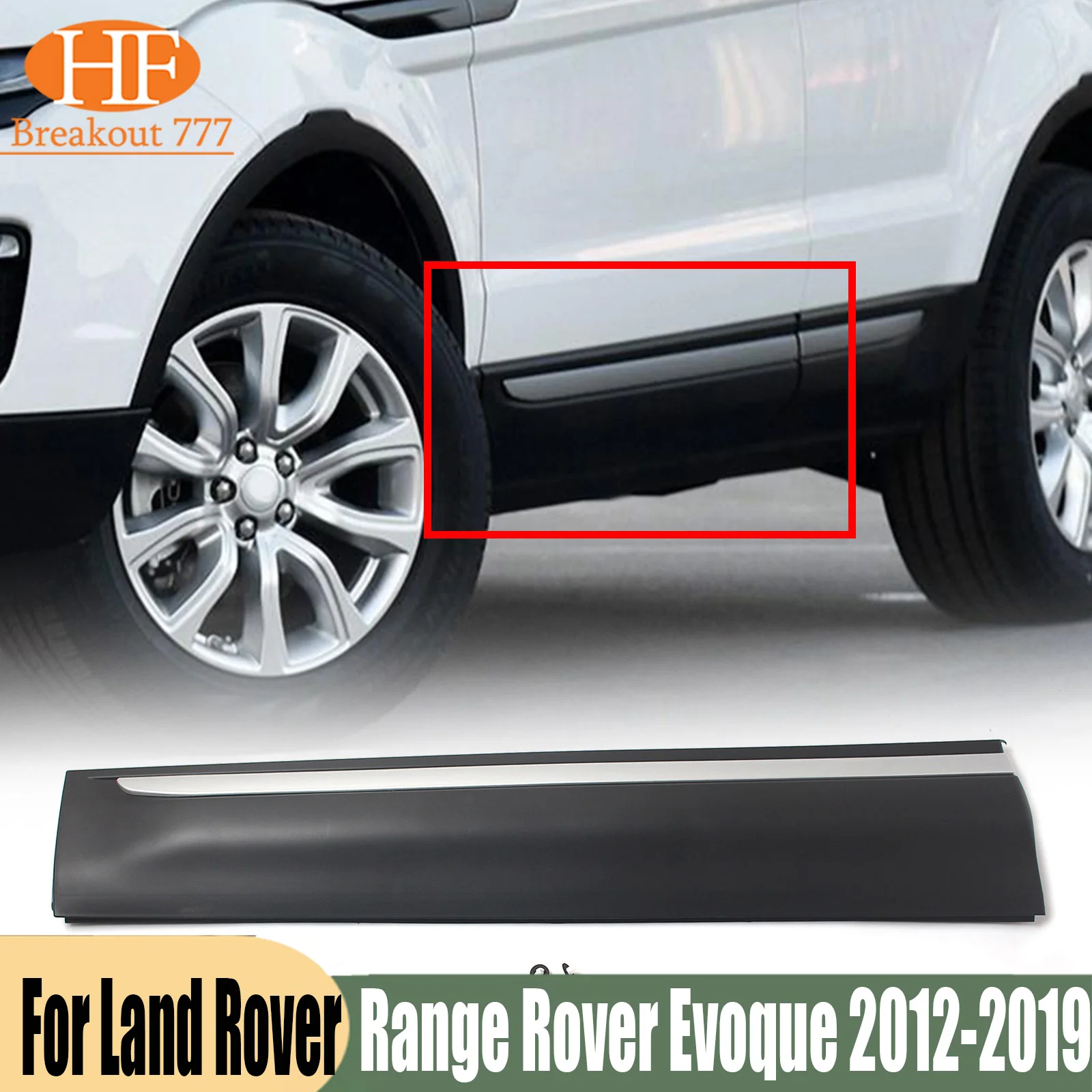 For Land Rover Range Rover Evoque 2012-2019 Front Door Exterior Panel Black Silver