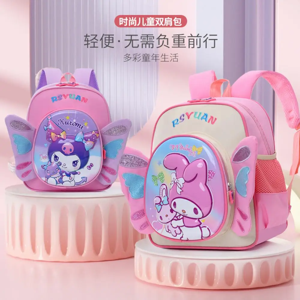 

Anime Sanrio Kuromi Kindergarten School Bag Cute Cartoon High Capacity Cinnamoroll My Melody Child Backpack Study Stationery