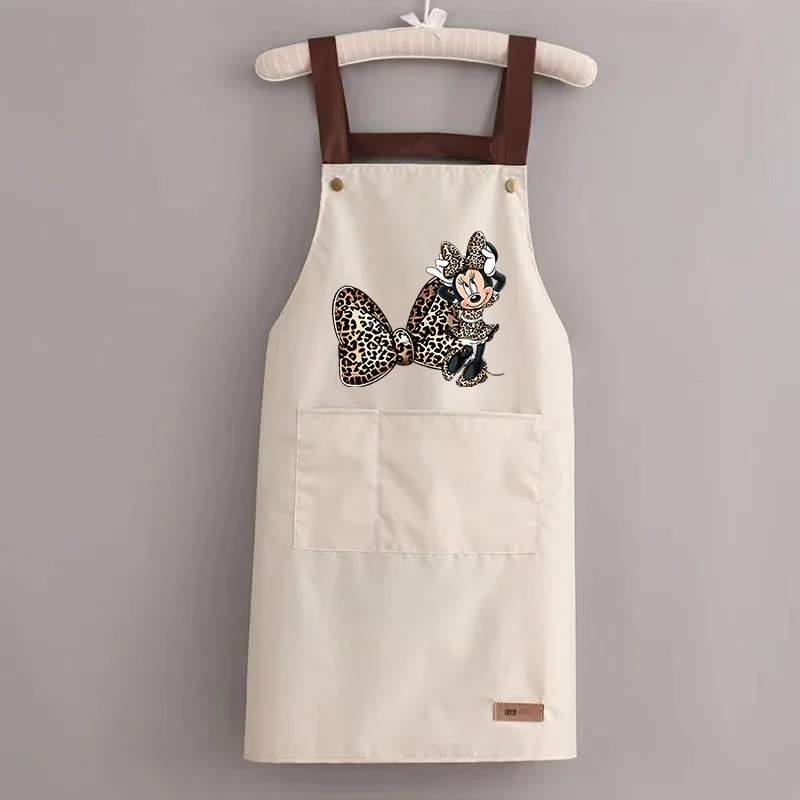 Disney Mickey Mouse Minnie Apron Kitchen Pinny Restaurant Waterproof Apron Home Pinafore Anti-dirty Baking BBQ Cloth Accessories