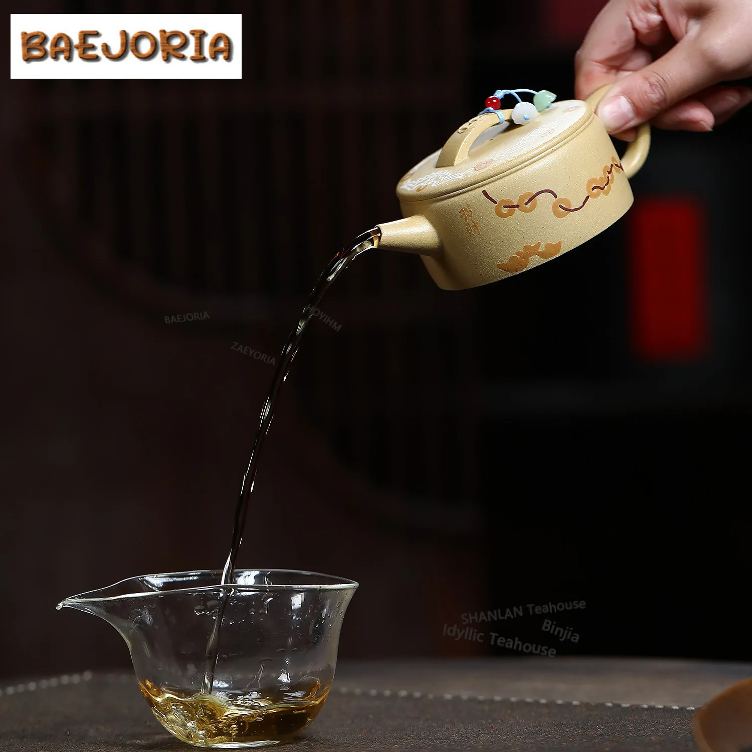 200ml Elegant Yixing Purple Clay Teapots Handmade Large Caliber Pot Raw Ore Motoyama Green Mud Kettle Chinese Zisha Tea Set