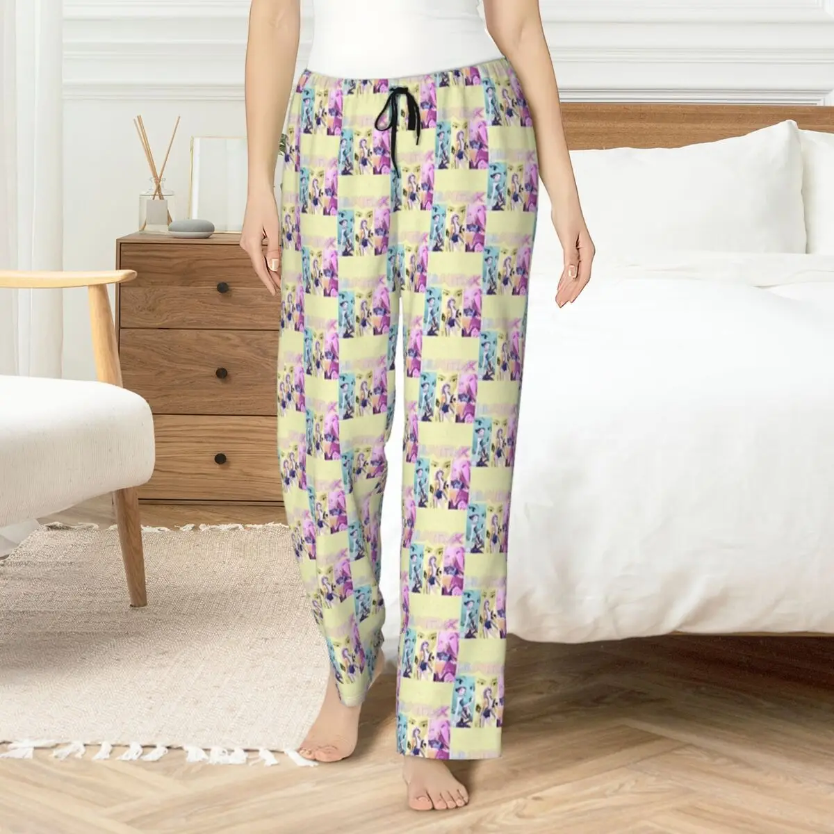 

Huntrix Kpop Demon Hunter Girls Poster Pajama Trousers Autumn Kawaii Daily Sleeping Pants Woman Soft Home Pants Oversize Pajamas
