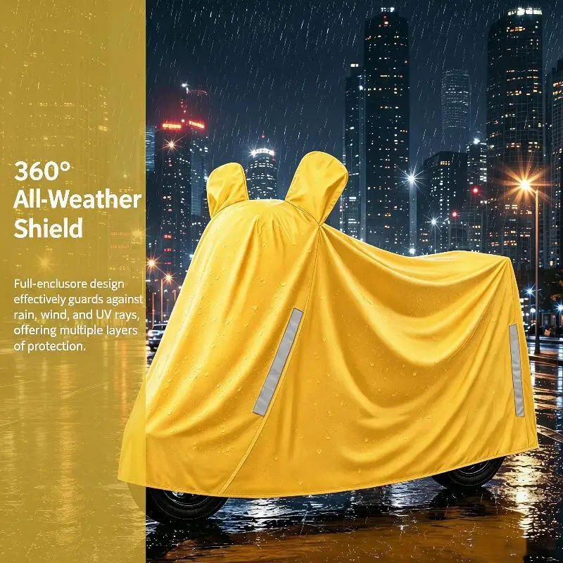 Motorcycle Cover Sun Rain Dust Protection with Mirror Covers Waterproof UV Resistant for Outdoor Motorbike Parking Use