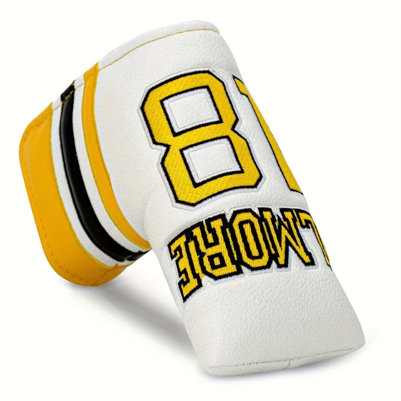 غطاء رأس نادي الجولف مقسم 18 لونًا - غطاء متين لوضع الجولف، متوفر باللونين الأبيض والأسود لحماية رأس الكرة