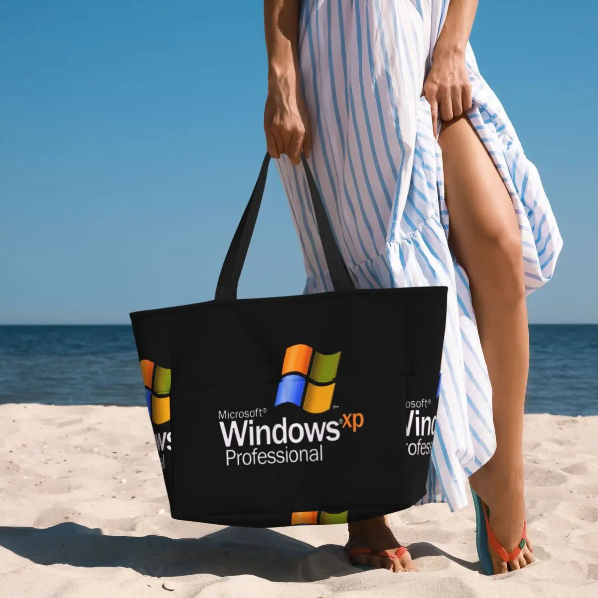 Windows XP Beach Tote Bag Sport Gym Yoga Duffle Large Tote Bag Women Travel Bag Fitness bag