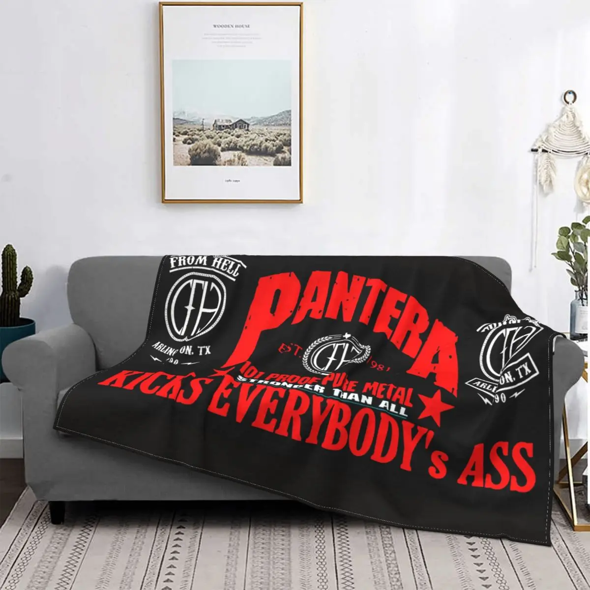 Pantera Fleece Throw Blanket Heavy Mental Rock Band Blankets for Sofa Outdoor Warm Plush Thin Quilt