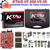 Online EU Red Kess V2 V5.017 Online 2.80 KTAG 7.020 2.25 OBD 2 Car Trucks ECU Chip Tuning Kit Unlimited Repair Kit with Toolbox