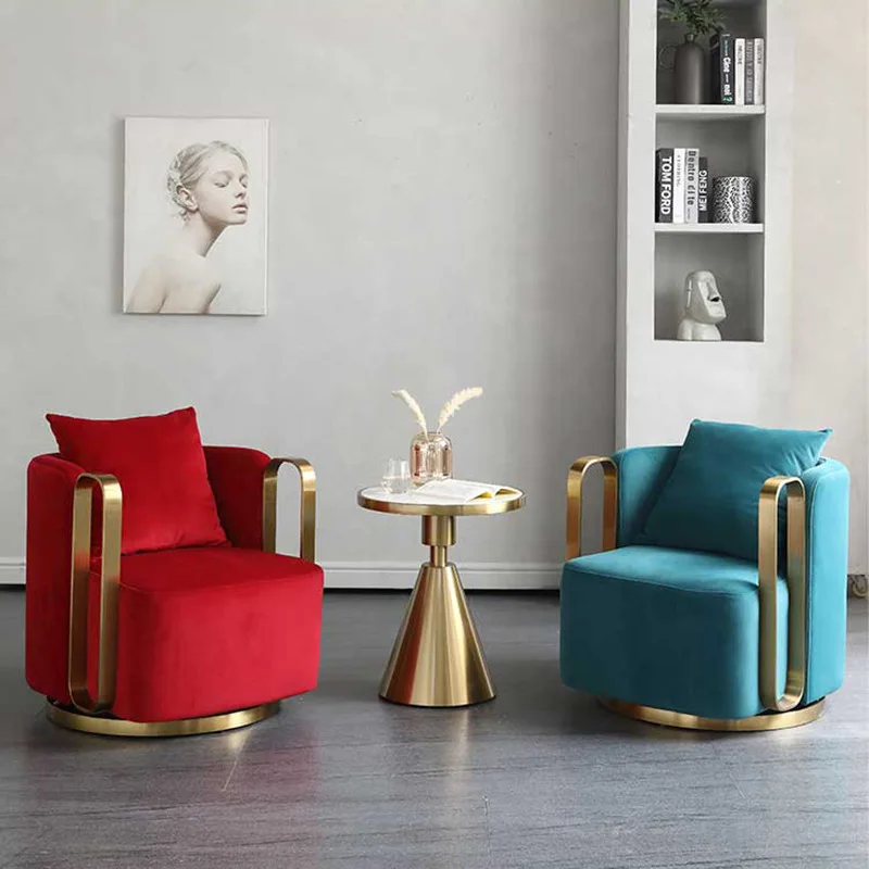 

PYJ Modern Light Luxury Living Room Sofa Chair Beauty Salon Business Single Leisure Reception Table and Chair