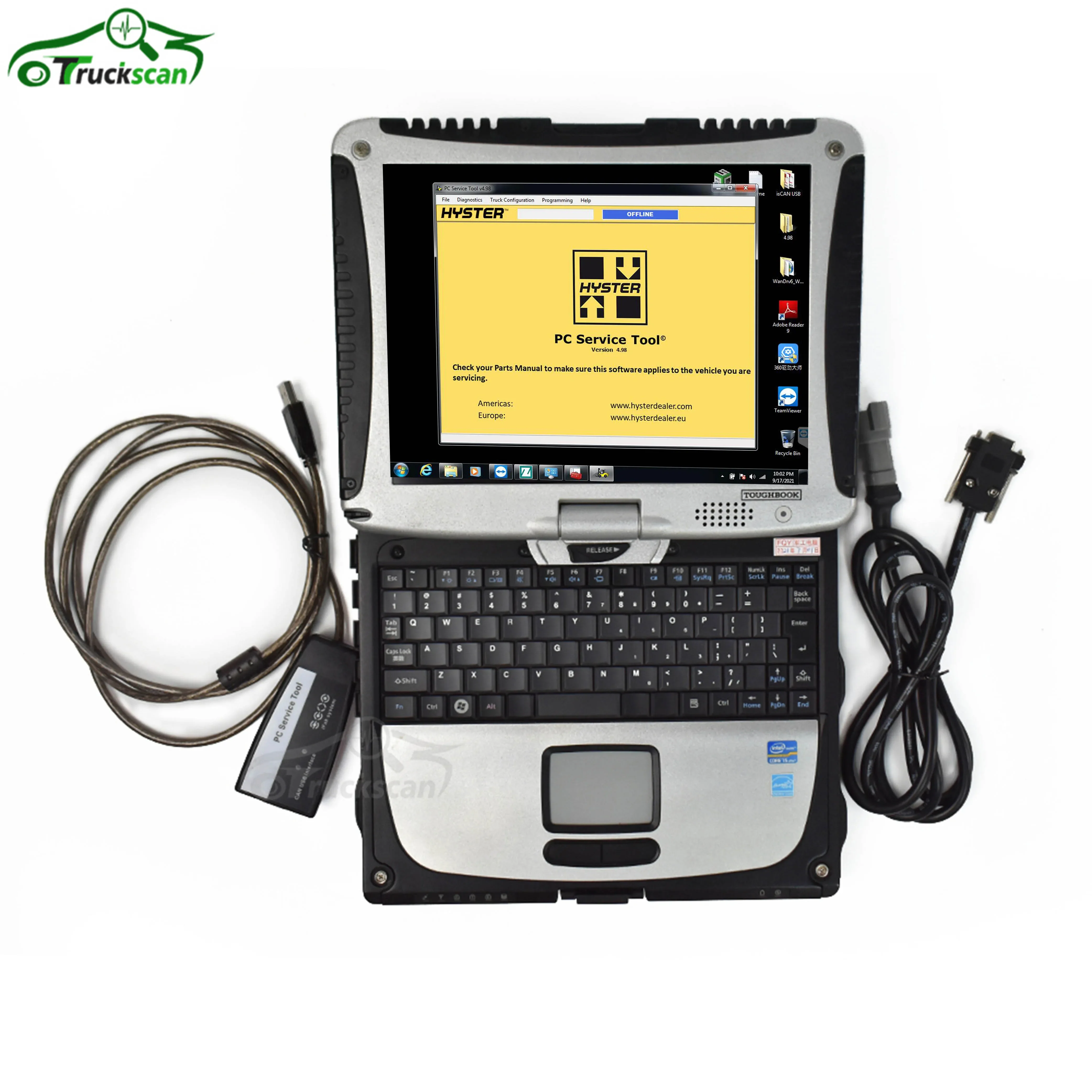 

For Yale hyster PC Service Tool Ifak CAN USB Interface forklift truck diagnostic kit scanner and CF19 laptop