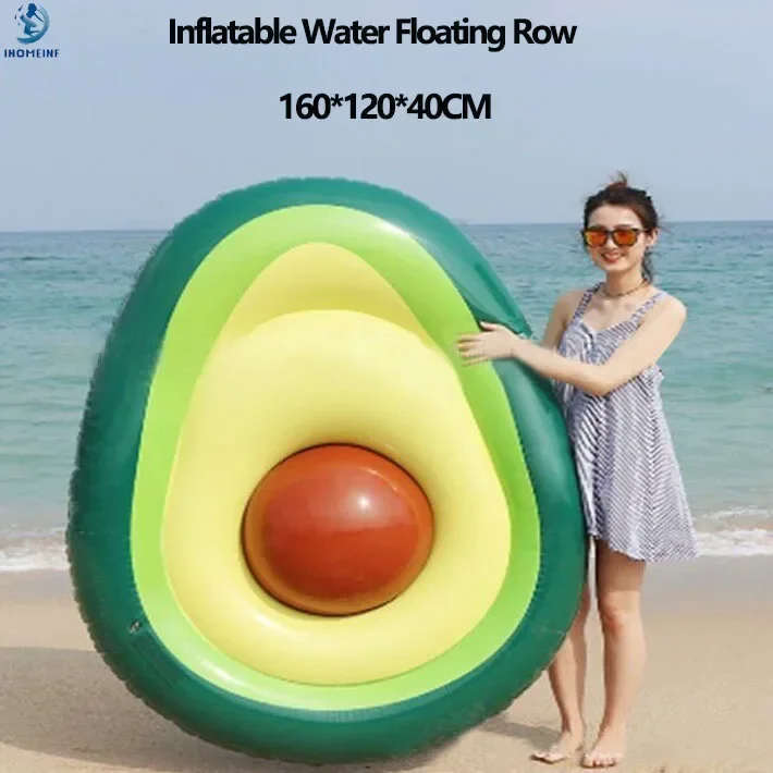 

160cm Inflatable Avocado Floating Bed Summer Inflatable Water Floating Row Foldable Summer Pool Float Swimming Accessories