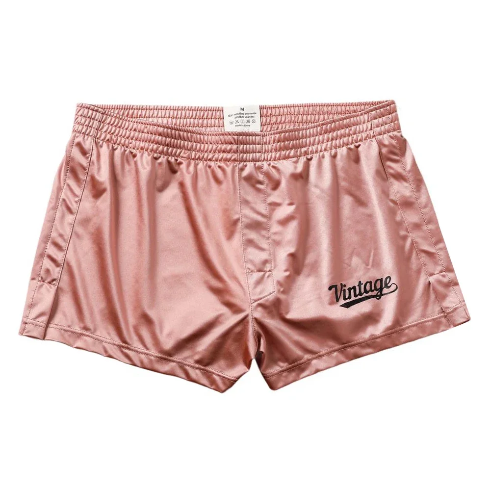 Men's Boxy Underwear Soft Lightweight Ice Silk Solid Color Loungewear Casual Shorts Breathable Boxer Briefs Youth Fashion Trunks