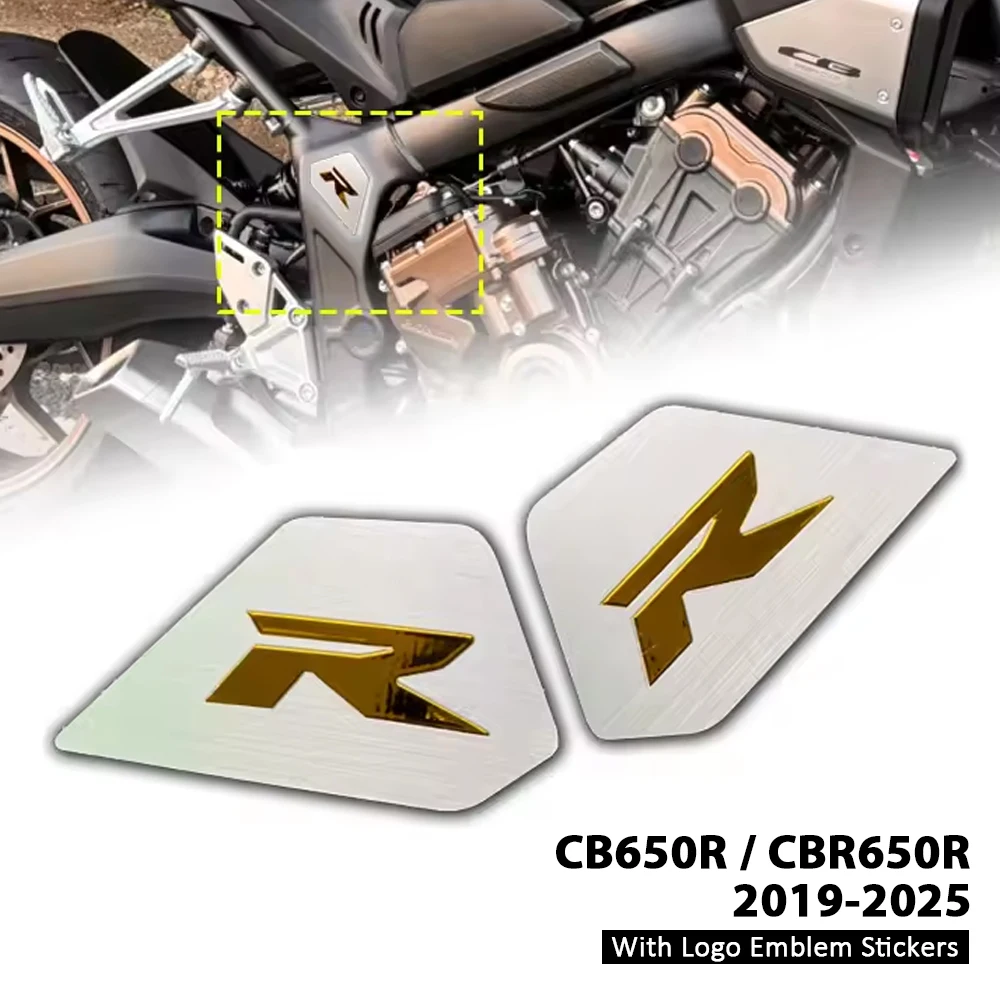 Frame Side Cover Trim Covers Stainless Steel For Honda CB650R CBR650R 2019-2025 With R Type R Emblem Stickers