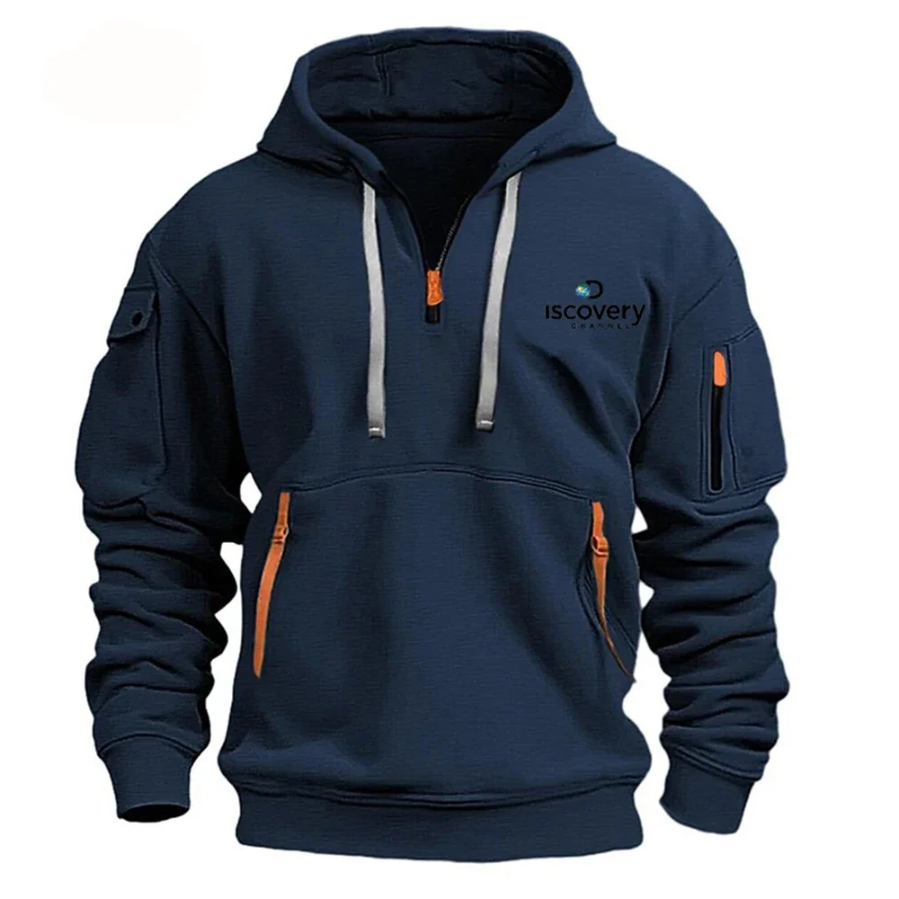 Herfst en winter nieuwe heren multi-ritszak trui met lange mouwen hoodie losse hoodie casual sport hoodie Europese maat