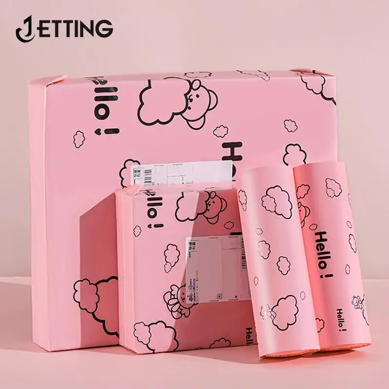 10pc Pink Waterproof Self Adhesive Seal Pouch Shipping Mailing Bag Colorful Bear Courier Bag Envelope Packaging Bag