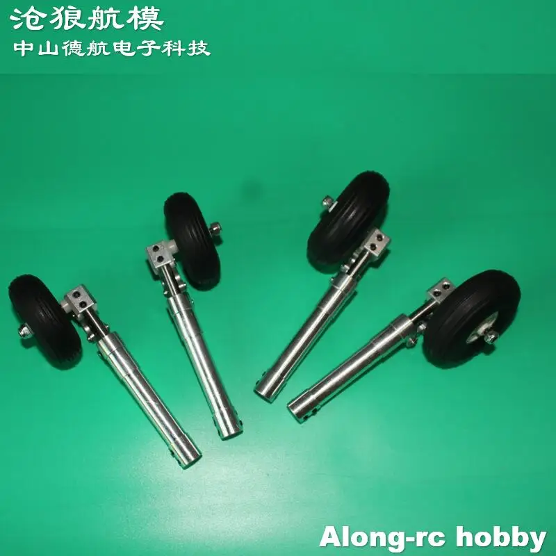 1ペア 100mm D4 D5穴 メインドアミングニーリングランディングギア三脚 2-3.0インチPUホイール付き 3-5kg DIYモデルジェットEDF RC飛行機部品用